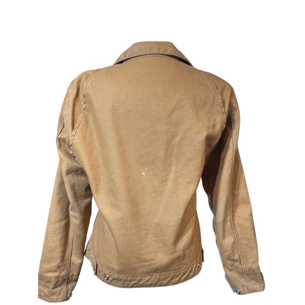 VTG Ethyl Canvas Jacket Womens Small Tie Dye Cowgirl Lining Tan Cotton Workwear - Picture 7 of 10